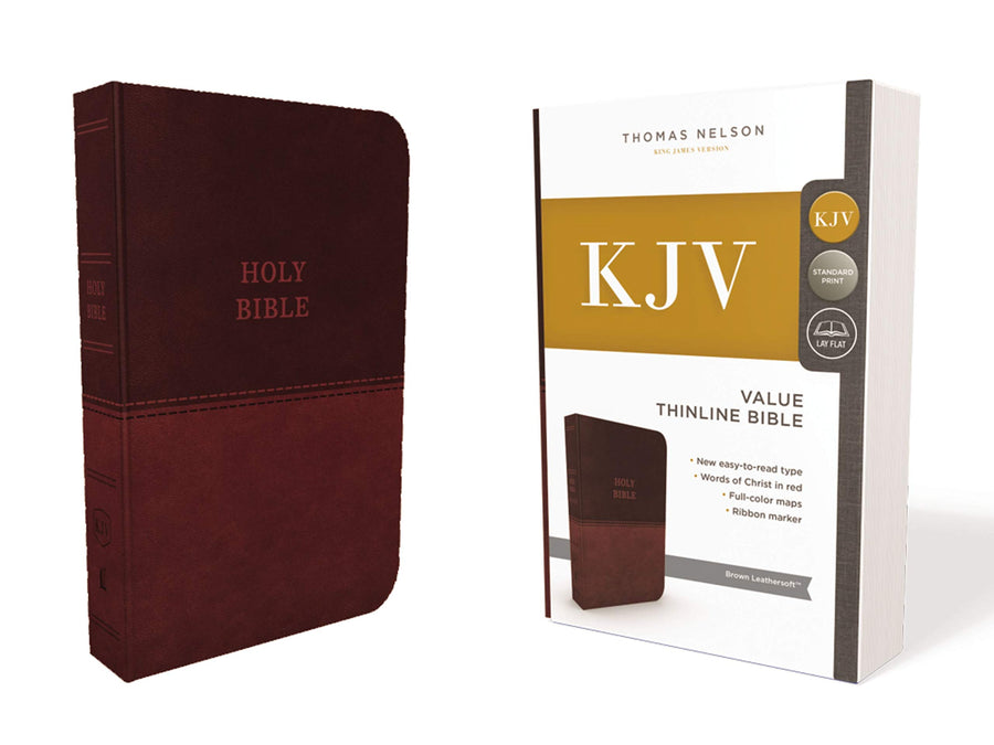 Personalized KJV Holy Bible Value Thinline Leathersoft Standard Print Brown