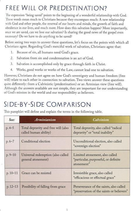 Free Will vs Predestination Pamphlet – Simply Uncaged Christian Gifts
