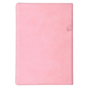 Personalized Journal Be Still & Know Slimline Psalm 46:10 Faux Leather Pink