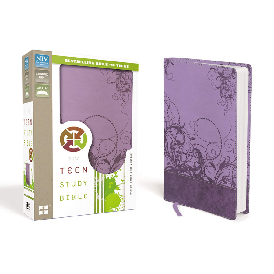 Personalized NIV Teen Study Bible Purple Leathersoft Comfort Print