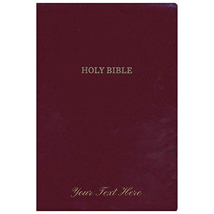 Personalized KJV Reference Bible Super Giant Print Red Letter Comfort Print Leather-Look Burgundy