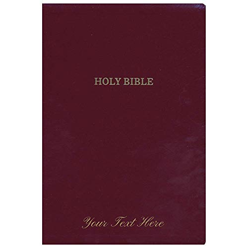 Personalized KJV Reference Bible Super Giant Print Red Letter Comfort Print Leather-Look Burgundy