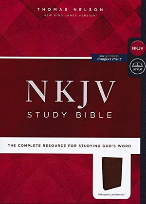 Personalized NKJV Comfort Print Study Bible Imitation Leather Mahogany