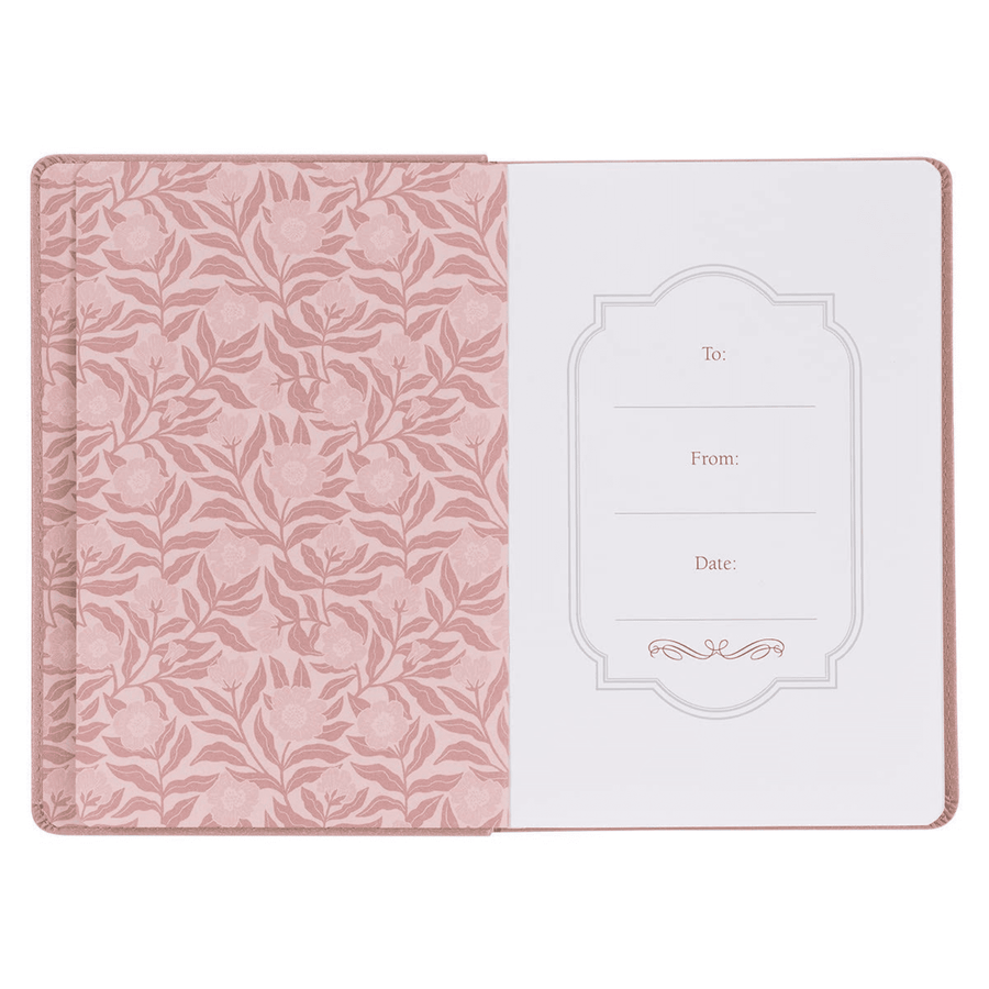 Personalized Journal Custom Text Your Name Sufficient Grace Pearlescent Dusty Rose