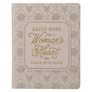 Daily Hope for a Women's Heart Taupe Faux Leather Devotional - Sarah Beth Marr