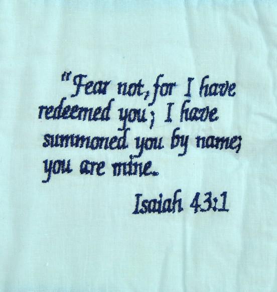 Embroidered Scripture Baby Quilt