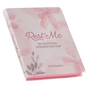 Personalized Custom Text Your Name Rest in Me Devotional Pink Faux Leather