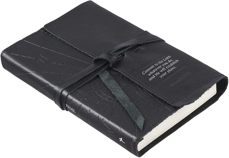 Personalized Black Classic Full Grain Leather Writing Journal/Notebook