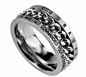 Courageous Joshua 1:9 - Men's Chain Ring