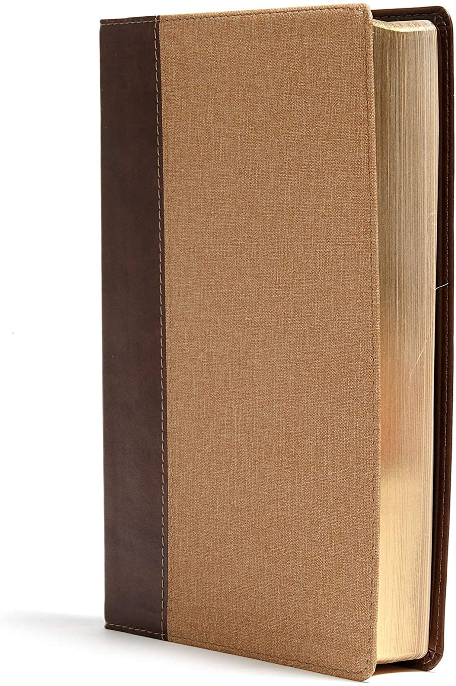 Personalized KJV Rainbow Study Bible Brown/Tan LeatherTouch Smythe Sewn Binding Color-Coded Text