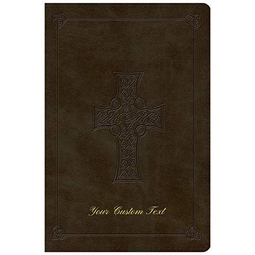 Personalized ESV Large Print Trutone Imitation Leather Celtic Cross Olive