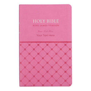 Personalized Bible Custom Text Your Name KJV Gift Edition Pink Faux Leather King James Version