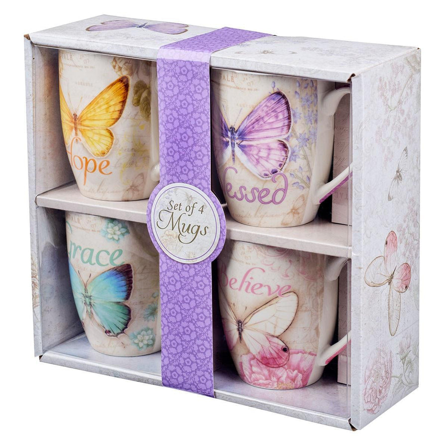 Blessed Purple Butterfly Coffee Mug - Jeremiah 17:7