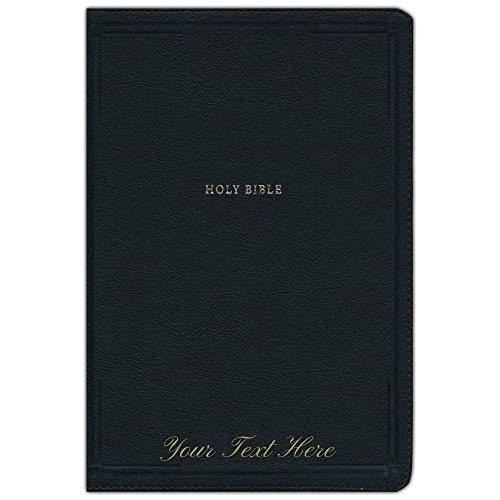 Personalized KJV Thinline Bible Giant Print Red Letter Leathersoft Black Thumb Indexed