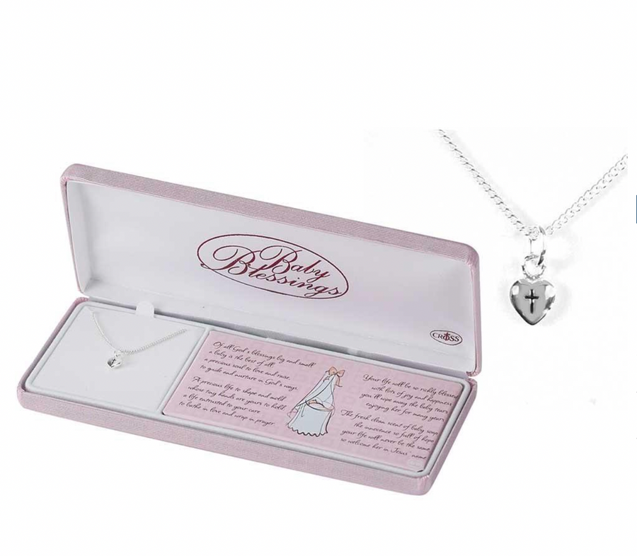 Baby Blessings Puff Heart Silver-Plated Necklace