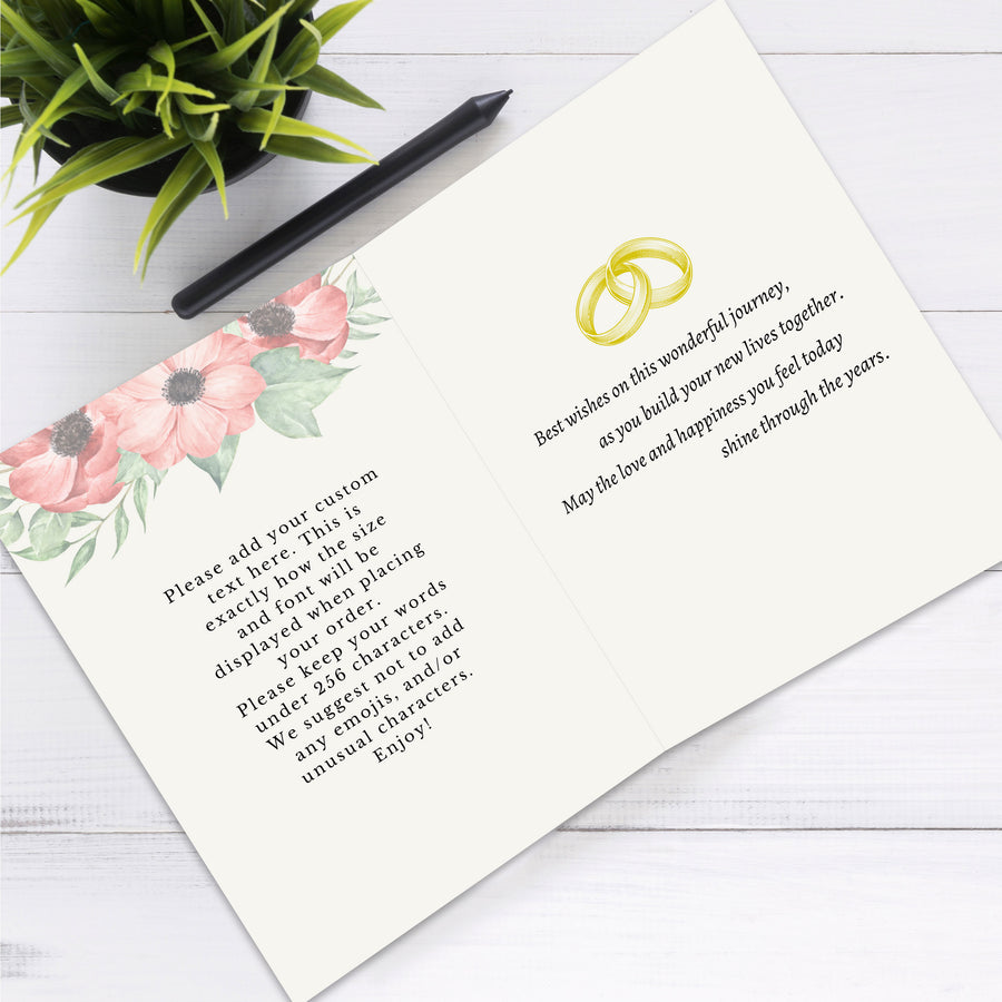 Personalized Wedding Card for Marriage Custom Your Photo Image Upload Your Text Greeting Card