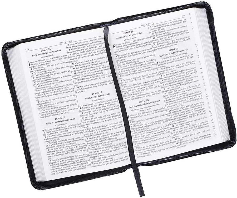 Personalized KJV Black Faux Leather Zippered Pocket Bible