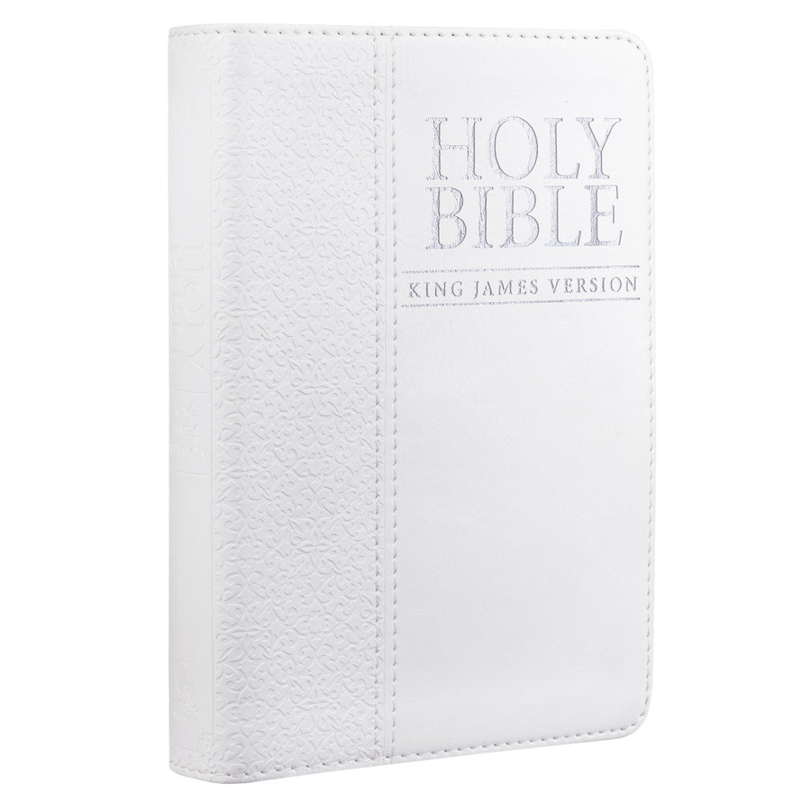 Personalized KJV SMALL Compact Pocket Edition Bible LuxLeather White