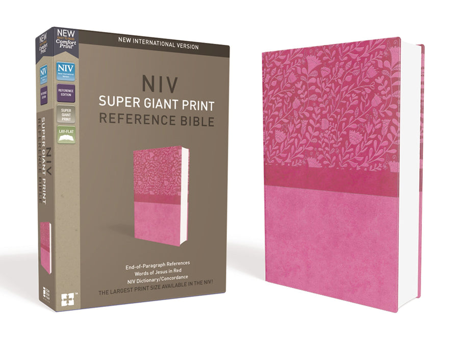 Personalized NIV Super-Giant Print Reference Bible Leathersoft Pink