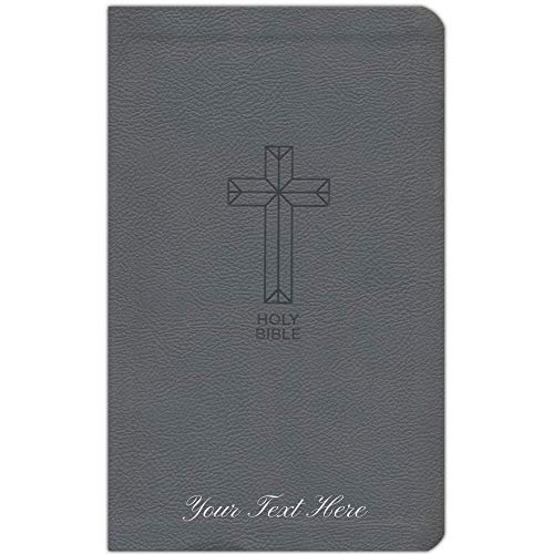 Personalized NKJV Value Thinline Bible Red Letter Comfort Print Leathersoft Charcoal