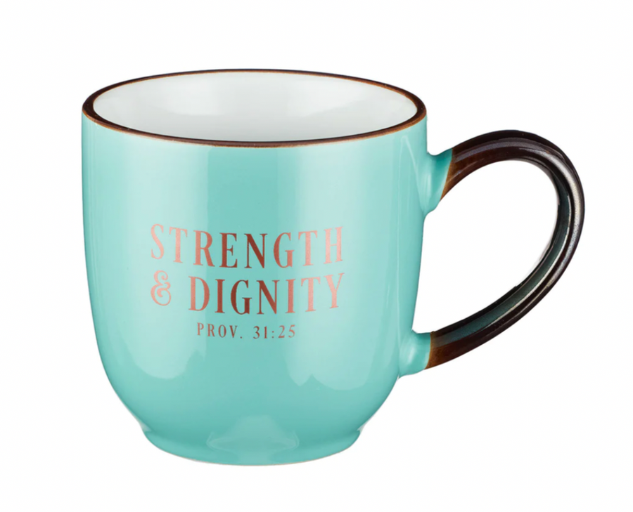 Strength & Dignity Proverbs 31:25 Mint Green Mug