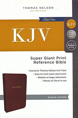Personalized KJV Reference Bible Super Giant Print Burgundy Indexed