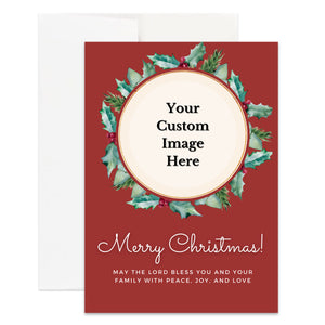 Personalized Christian Christmas Card Custom Your Photo Image Upload Your Text Greeting Card