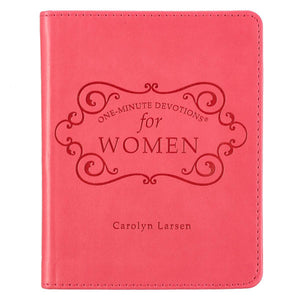 Pink Faux Leather One Minute Devotions for Women Devotional - Carolyn Larsen