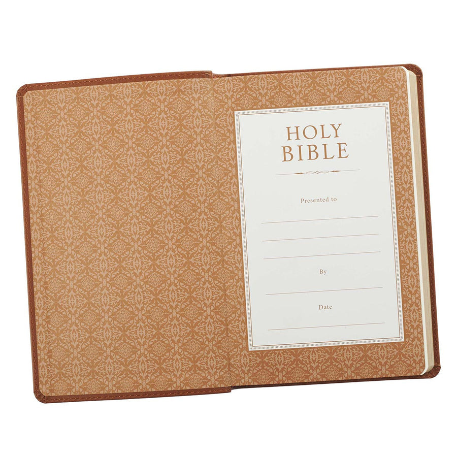 Personalized Custom Text Your Name KJV Holy Bible Gift Edition LuxLeather Brown King James Version