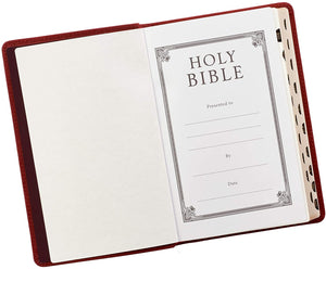 Personalized KJV Holy Bible Standard Bible Burgundy Top Grain Premium Leather Bible w/Thumb Index