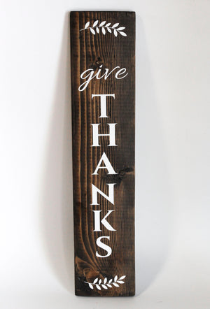 Give Thanks Plank Wall Decor